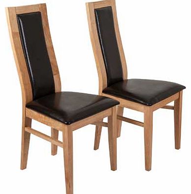 Dine in style with this extendable dining table and chairs from the Ella collection. This attractive wood effect table comes with an integral extension that adds 45cm to the table. and the 6 chairs have solid wood frames with leather effect seat pads