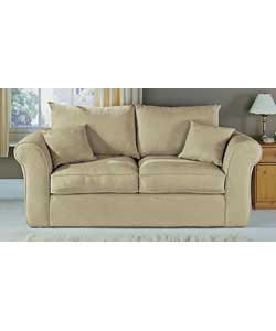 A traditional scroll arm design with fibre-filled seat, back and scatter cushions. This metal action