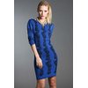 Unbranded Ellan Knitted Dress - Blue With Black Vertical
