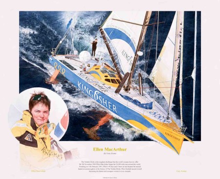 ELLEN MacARTHUR SIGNED LIMTED EDITION PRINT