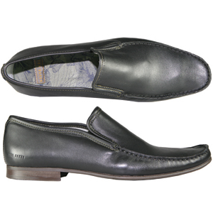 A stylish loafer from Ted Baker. With twin elasticated gussets, square toe and branded detail at the