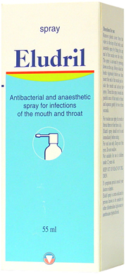 Antibacterial and anaesthetic spray for infections of the mouth and throat As adjuvant treatment in