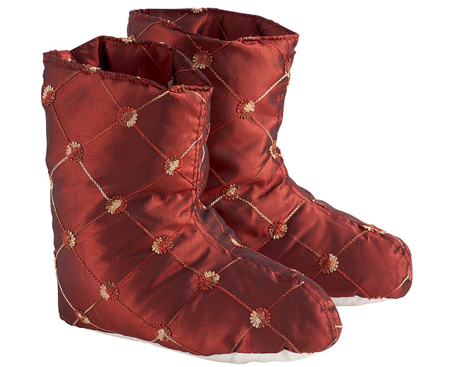 Unbranded Embroidered Down Booties Red Small 2-4