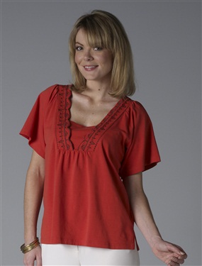 Unbranded Embroidered V-Neck T-Shirt