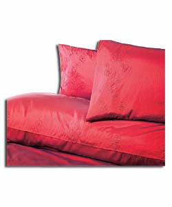 Embroidered Wine Taffeta King Size Duvet Cover/Pillowcase