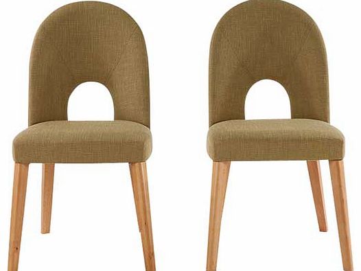 Unbranded Emmett Pair of Green Upholstered Dining Chairs
