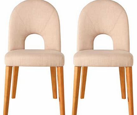 Unbranded Emmett Pair of Stone Upholstered Dining Chairs
