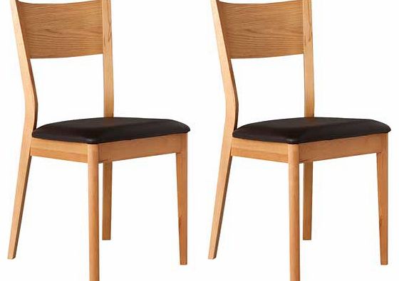 Unbranded Emmett Pair of Wooden Dining Chairs