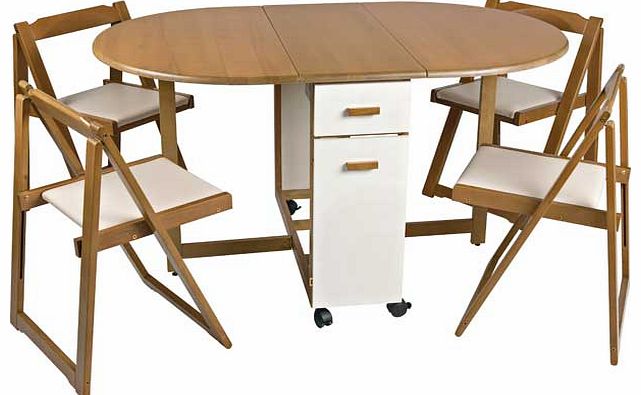 Unbranded Emperor Oval Dining Table and 4 Folding Chairs -