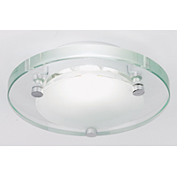 Unbranded EN91124 - Chrome and Glass Ceiling Flush Light