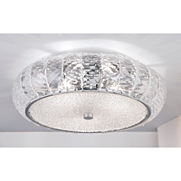 Unbranded EN91131 - 3 Light Chrome and Glass Ceiling Flush Light