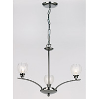 Unbranded EN91153 - 3 Light Black Chrome Hanging Light
