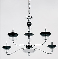 Unbranded EN91165 - 5 Light Chrome and Black Hanging Light