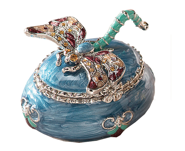 Unbranded Enamelled Brooch and Trinket Box Dragonfly