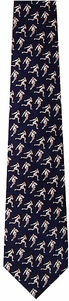 A lovely navy tie featuring small rugby players in England