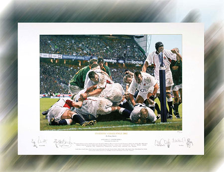 Each limited edition print has been individually signed by Richard Hill  Lawrence Dallaglio  Will