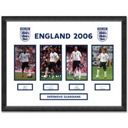 England`s World Cup 2006 `Defensive Guardians` signed framed print