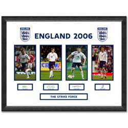 England`s World Cup 2006 Strike Force signed framed print