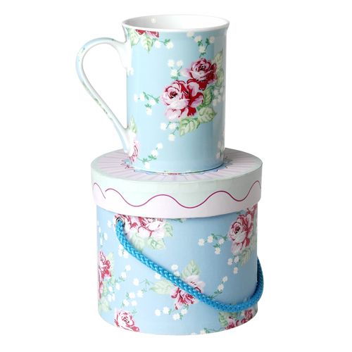 Shabby-Chic English Rose Mug in a Gift Box     Ideal present - this gift box with ceramic Mug in