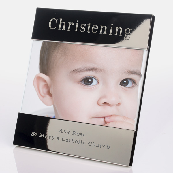 Unbranded Engraved Christening Photo Frame