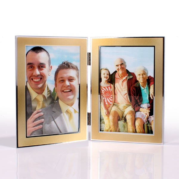 Unbranded Engraved Double Gold Photo Frame