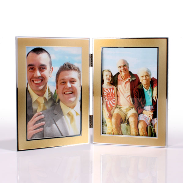 Unbranded Engraved Double Gold Photo Frame