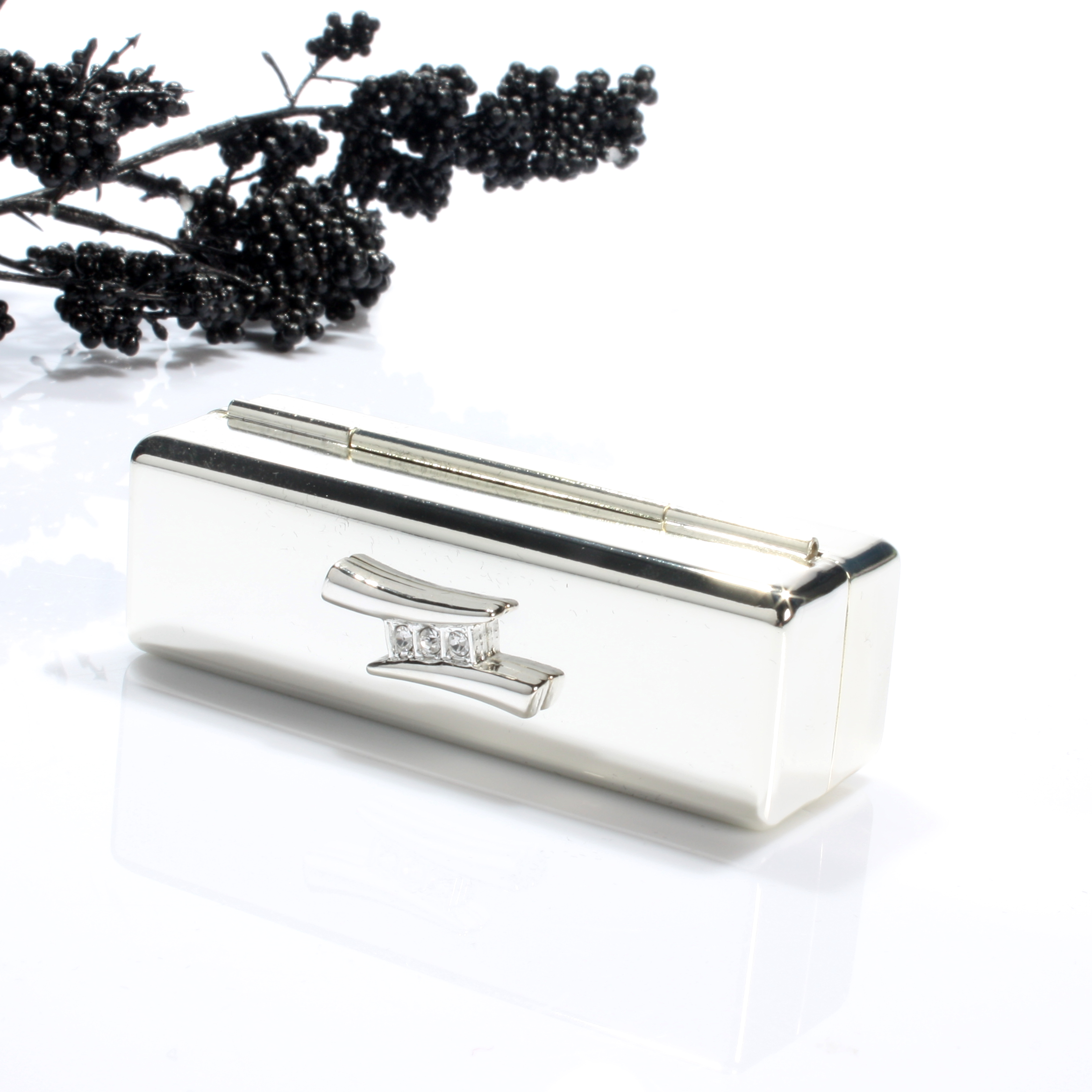 Unbranded Engraved Lipstick Case With Crystal Bar