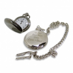Unbranded Engraved Pocket Watch and Chain