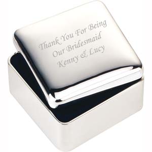 Unbranded Engraved Square Jewellery Box