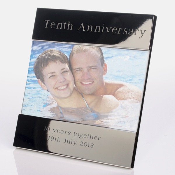 Unbranded Engraved Tenth Anniversary Photo Frame