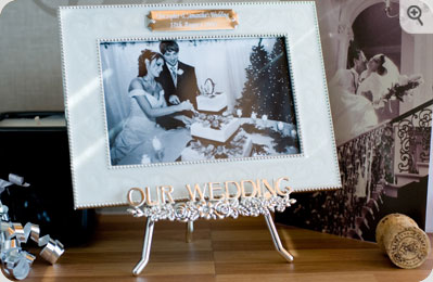 Unbranded Engraved Wedding Frame on an Easel