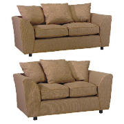 Unbranded Enna large fabric Sofa and Enna fabric Sofa, Mocha