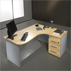 Ergonomic Right Hand Return Desk - Beech 160W x 60D x 72.6H cm.  Free 30-Day Trial and FREE Next-Day