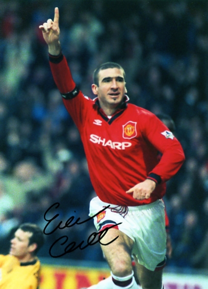 ERIC CANTONA SIGNED A4 COLOUR PHOTOGRAPH (1)