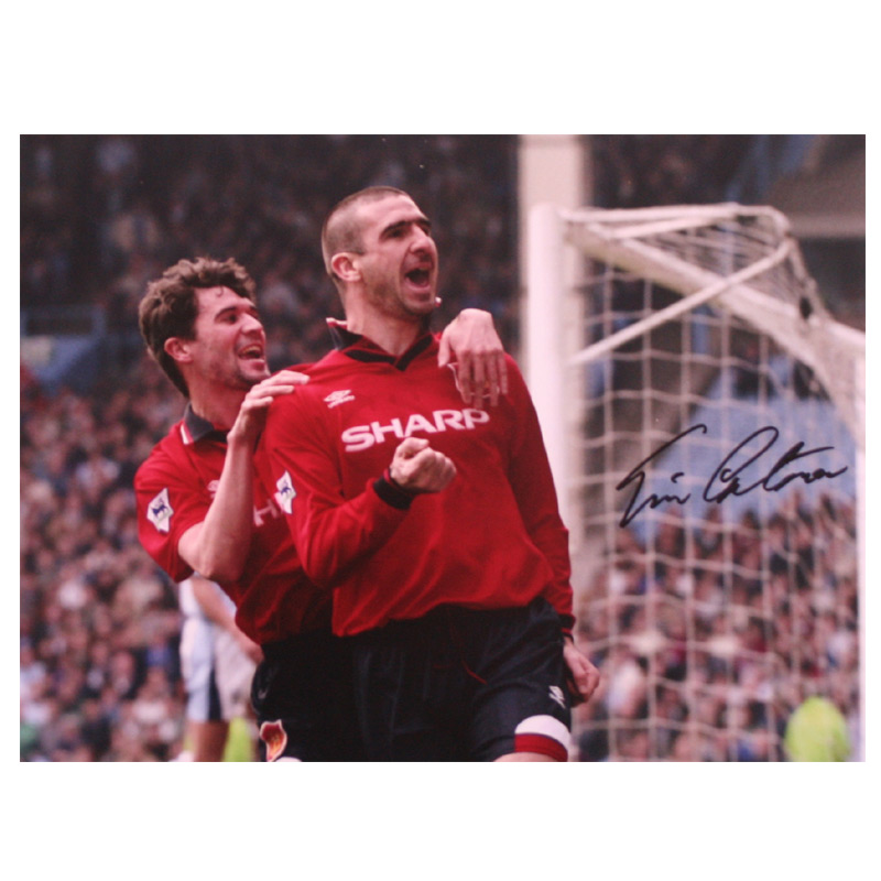 Unbranded Eric Cantona Signed Photo - Celebrating Manchester Derby Goal With Roy Keane
