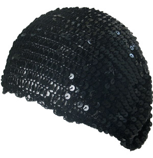 Crochet beret with sequin detail. The Eseekh hat is perfect to complement a retro and classic outfit