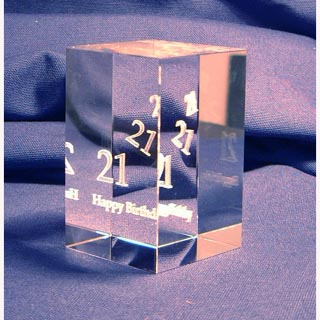 Unbranded Etched 3D Paperweight