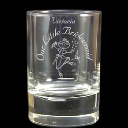 Etched Cartoon Juice Glass Little Bridesmaid