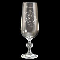 Unbranded Etched Crystal Character Flute Mother of the Bride