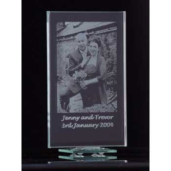 Etched Glass Photo Frame Photo and Text