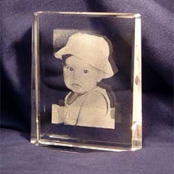 Unbranded Etched Glass Prism With Text