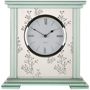 A traditional look given a modern twist - this pretty mantel clock has Roman numerals and fluted pal