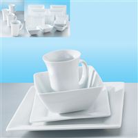 Ethos 12 Piece Super White Porcelain. Square Dinner Set