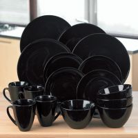 Ethos 16 Piece Black Dinner Set