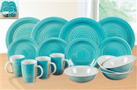 Two identical dinner sets each comprising: 4 each, dinner plates, side plates, soup/cereal bowls
