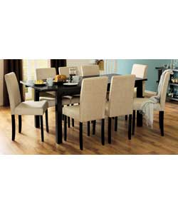 Unbranded Etna Black Ash Extendable Dining Table and 8 Chairs