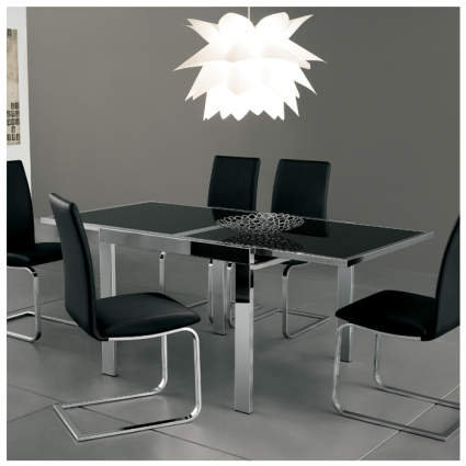 Unbranded Etti Black Glass Square Dining Table