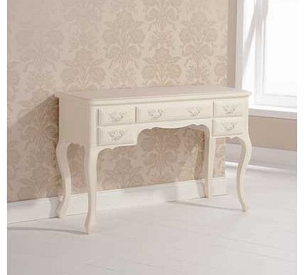 This beautiful Evelyn dressing table is perfect for bringing some elegant extra storage to your bedroom. With five drawers with metal handles and runners. this dressing table is practical as well as attractive. This dressing table looks lovely when c