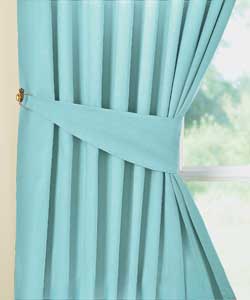 Unbranded Everyday Lined Pencil Pleat Duck Egg Curtains-46 x 72 inches