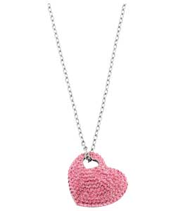 Unbranded Evoke Sterling Silver Pink Puff Heart Pendant